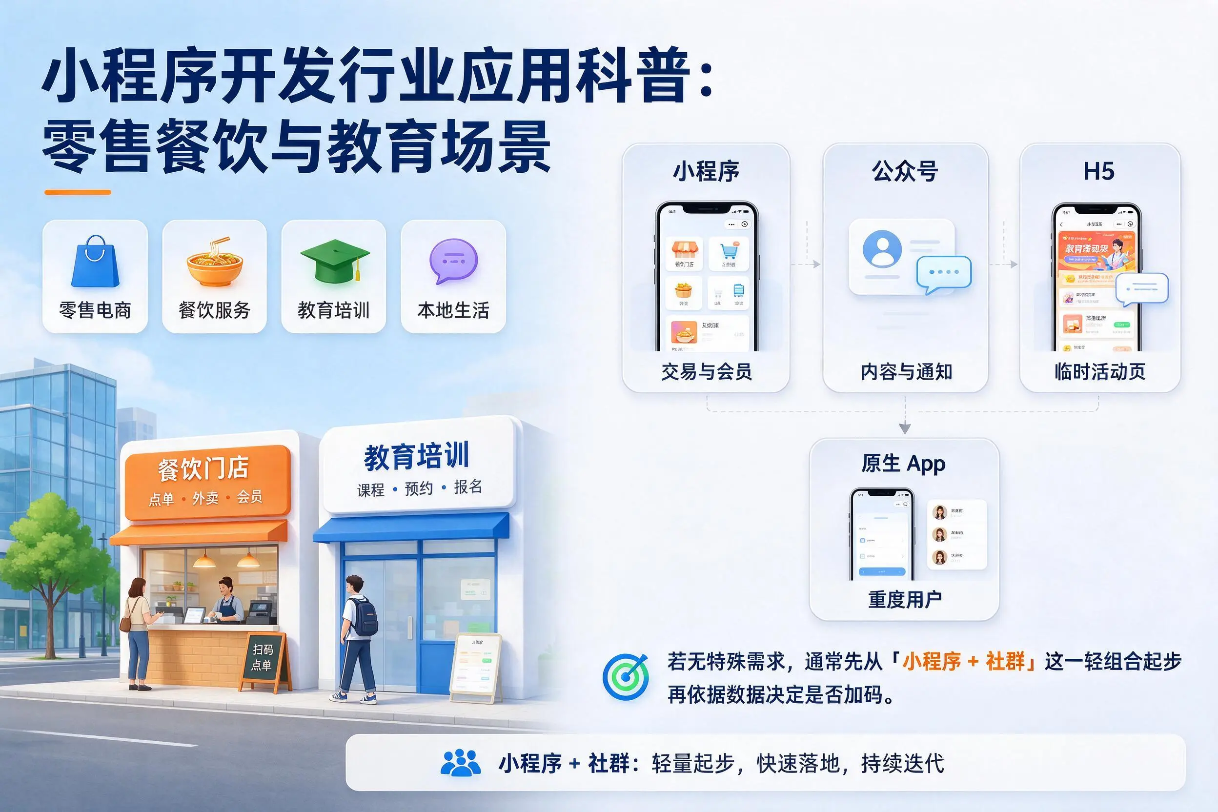 铜仁小程序开发行业应用科普:零售餐饮与教育场景