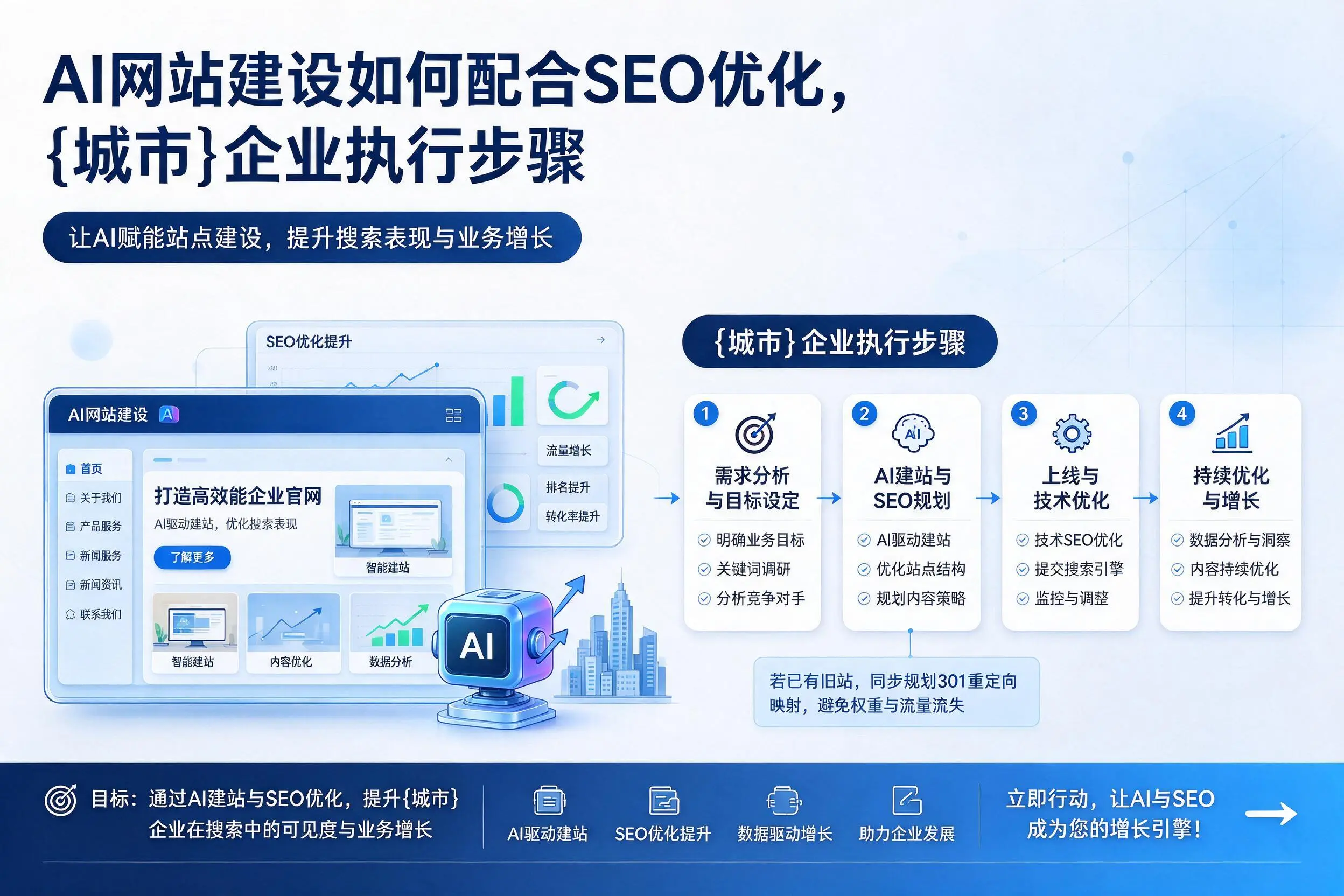 AI网站建设如何配合SEO优化，铜仁企业执行步骤