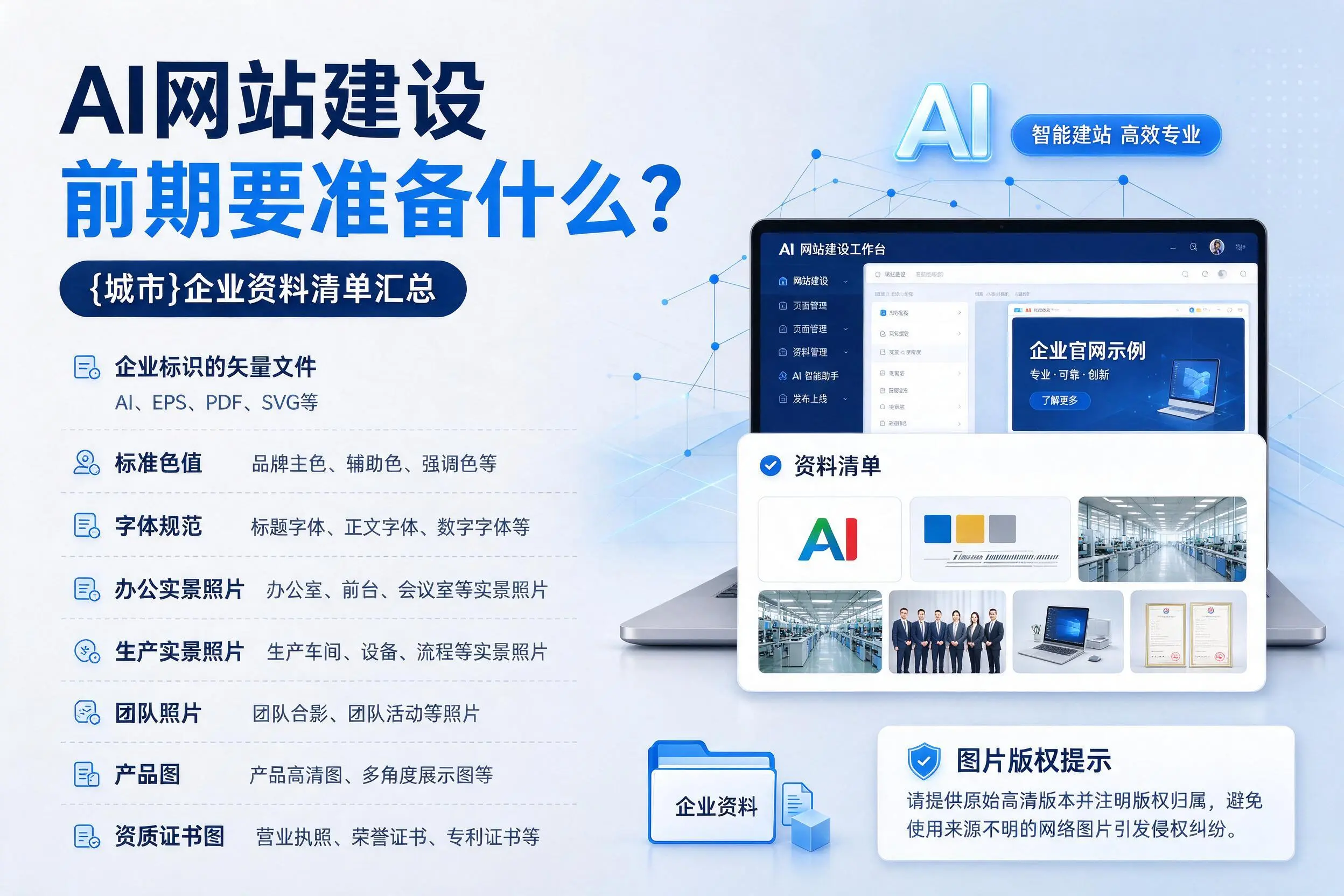 AI网站建设前期要准备什么？铜仁企业资料清单汇总