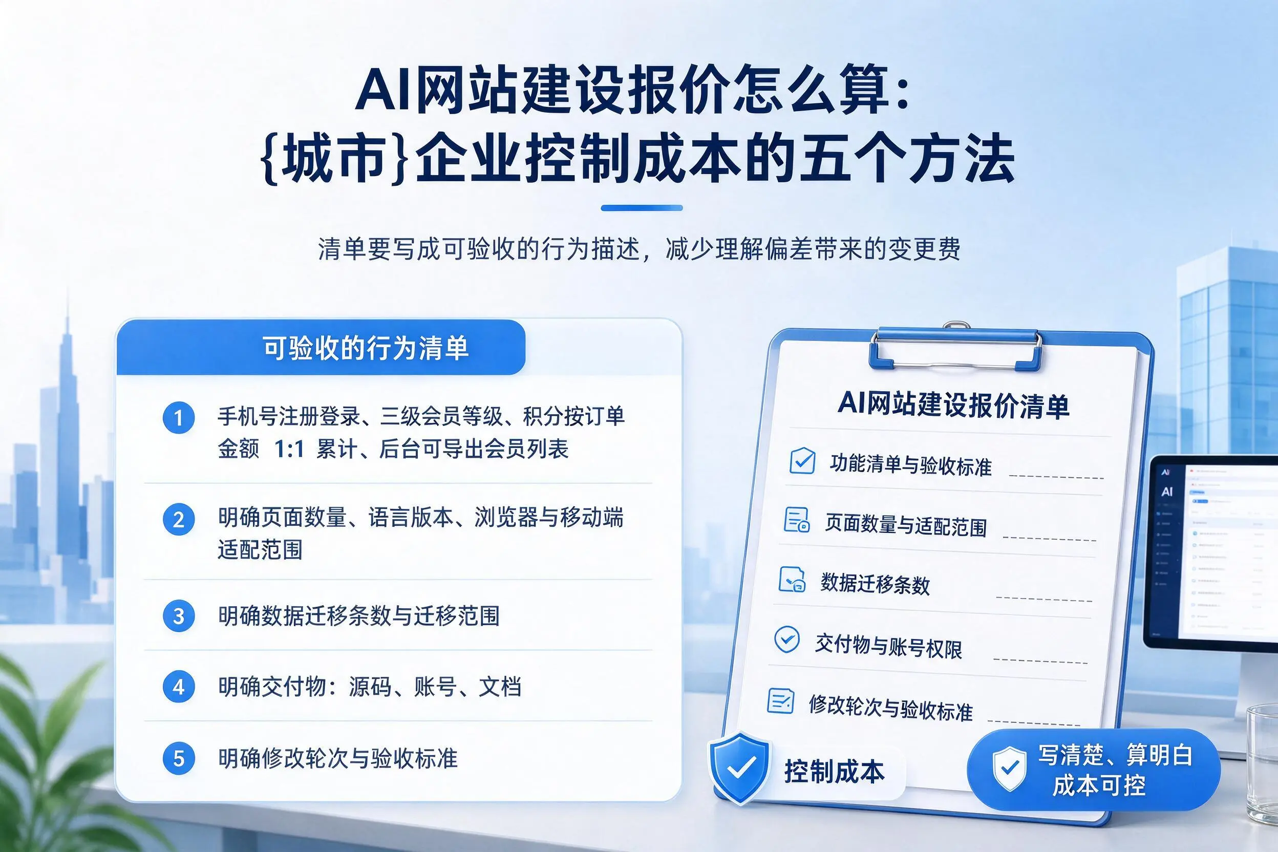AI网站建设报价怎么算：铜仁企业控制成本的五个方法